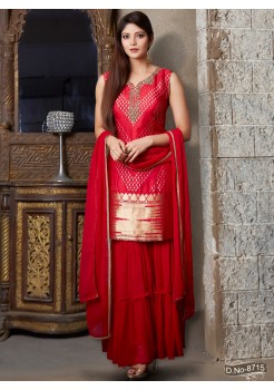 Red Georgette  Sharara